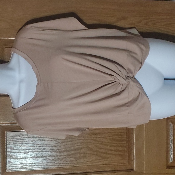 KIN by Kristine Twist Front Crop Top in Taupe - Picture 5 of 10